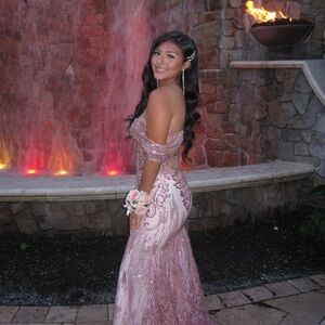 Elegant Pink Sequin Gown